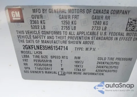 2017 GMC Terrain Sle-2 from USA, damaged, VIN 2GKFLNE35H6154714